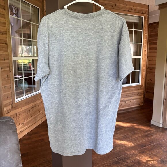 Adidas Golf T-Shirt Men L Logo Heather Gray Athletic Classic Short Sleeve Soft - Picture 2 of 5